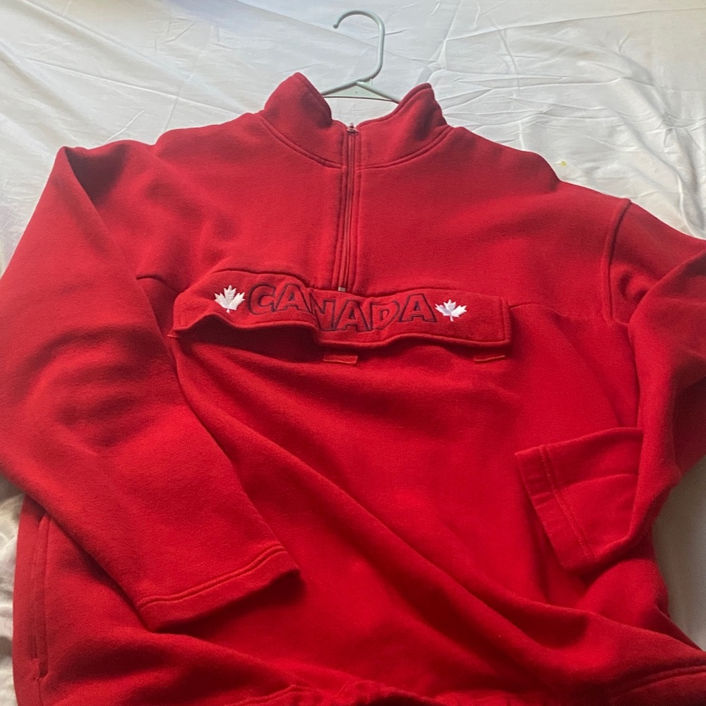 Red Canada Half-Zip Fleece Jacket